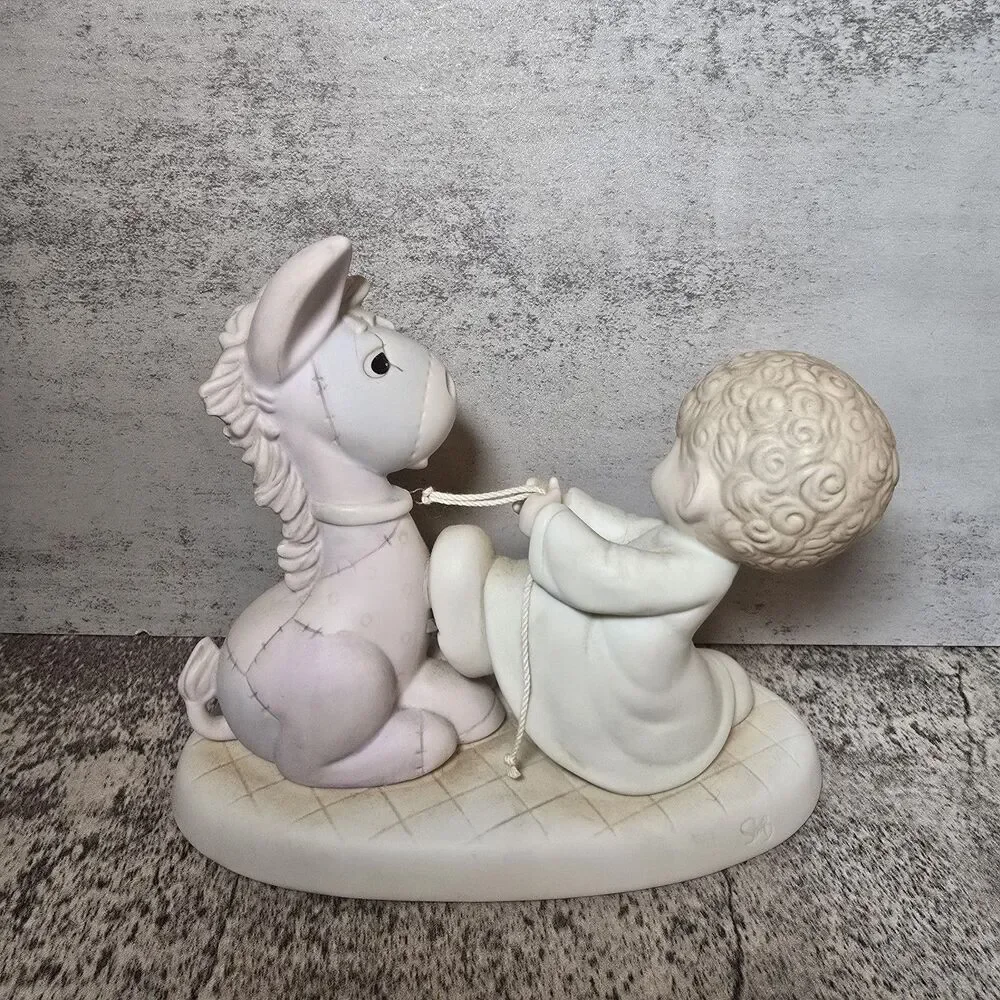 Precious Moments  We're Pulling For You 1987 Enesco Tag Pamphlet #106151 Donkey